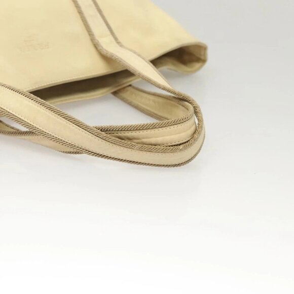 PRADA Hand Bag Leather Cream Silver Auth - Picture 6 of 16